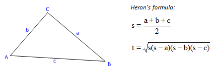 Calculating the area of a triangle