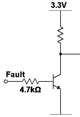 Equivalent circuit of fault input for an axis