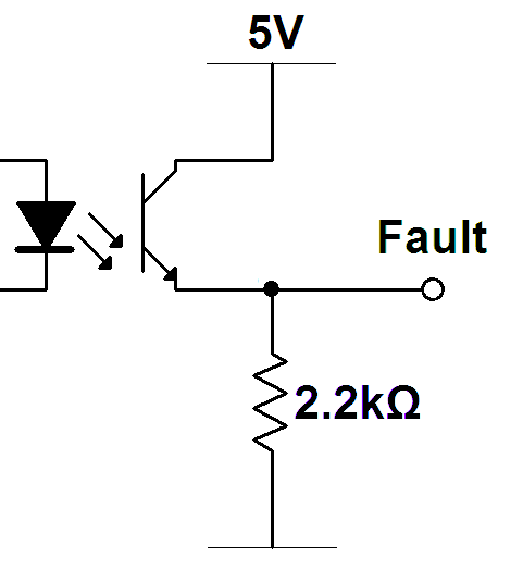 RJ50 to PCI card: Fault output equivalent circuit