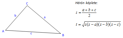 Háromszög területének számítása