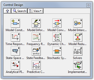 A Szabályozó tervezés (Control Design) paletta