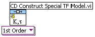 Az egytárolós tag modelljének létrehozása (CD Construct Special TF Model.VI) program ikonja
