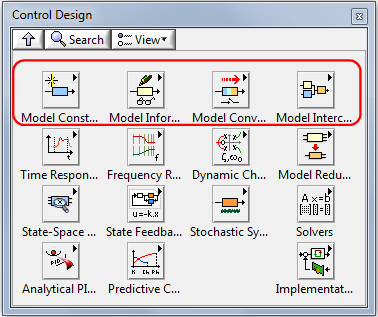 A Szabályozó tervezés (Control Design) paletta