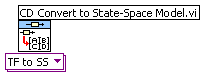 A Modell átalakítása állapottér modell alakra (CD Convert to State-Space Model.vi) program ikonja