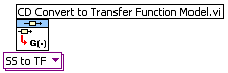 Modell átalakítás átviteli függvény alakra (CD Convert to Transfer Function Model.vi) program ikonja