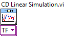 Tetszőleges bemeneti időfüggvény jellel rendelkező rendszer válaszfüggvényének meghatározása (CD Linear Simulation.vi) program ikonja